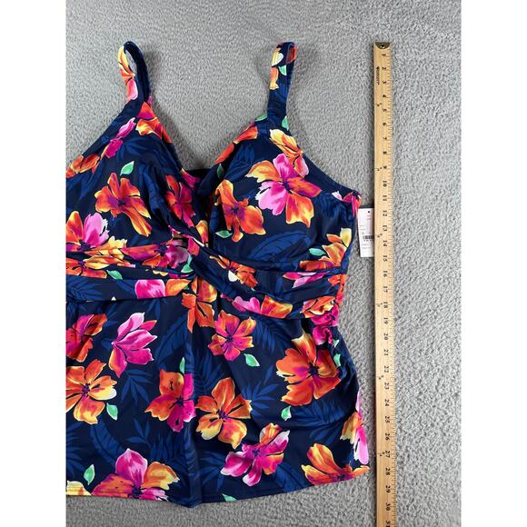 Lands End Swim Shirt Womens 26W Tank Multicolor Floral Underwire Padded NWT - Picture 8 of 12